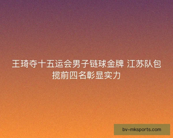 王琦夺十五运会男子链球金牌 江苏队包揽前四名彰显实力